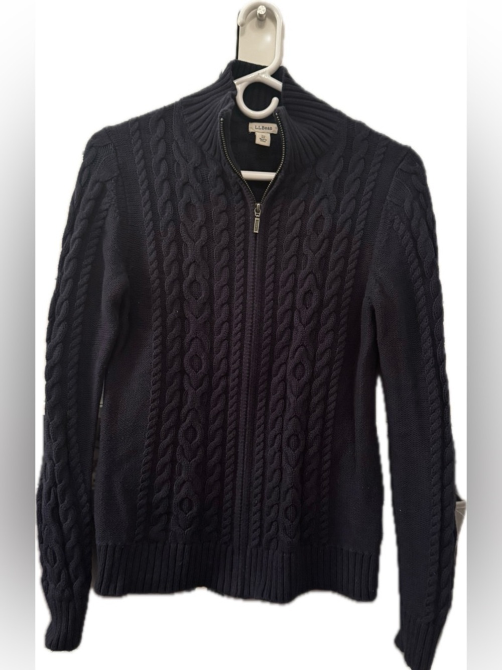 L.L. Bean Vintage Cable-Knit Full-Zip Cardigan